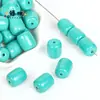 10 Piezas de Diversos Estilos de Cuentas de Bambú Turquesa Sintético, Cuentas de Ábaco, Cuentas de Calabaza, Cuentas Sueltas en Forma de Rosa, Accesorios para Joyería DIY