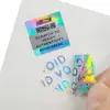 Etiqueta plateada rasca para código anti-falsificación láser, etiqueta anti-falsificación de trazabilidad única, etiqueta anti-falsificación con código QR personalizado