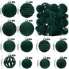 Venta Caliente 38 Piezas Decoración Navideña Bola de Navidad con Terciopelo Flock Set de Caja de Regalo Árbol de Navidad
