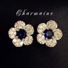 B096 Pendientes de Princesa Británica Kate Mismo Estilo Micro-Pavimentados con Circonita y Pendientes de Cristal Azul Joyería Aliexpress