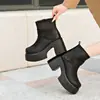 Botas Martin de Cano Alto com Solado Grosso Femininas 2026 Outono/Inverno Novas Botas de Moda Botas Curtas Retrô para Motociclista Botas de Cavaleiro de Cano Médio
