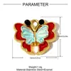 Pingente DIY Borboleta Pérola Olho Cruzado Aço Inoxidável Colar Fivela Oval Uva Feminino Acessórios de Joias Aço Titânio