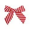 Moño Navideño Personalizado Accesorios DIY Colgante Flor para Pastel Decoración de Caja de Regalo Moño de Sarga Rojo y Blanco Poliéster