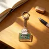 Placa de Palabras de Gato Creativa de Nueve Temas Lenguaje Matemáticas Inglés Llavero Acrílico Regalo Colgante para Mochila de Estudiante Pequeño Regalo