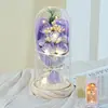 Presente de Dia dos Namorados Lanterna Caixa de Presente Flor Eterna Buquê de Flores Secas Flor de Sabão Rosa Flor Eterna Flor Artificial Ornamento de Aniversário