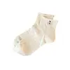 Calcetines con Borde Enrollado para Mujer, Calcetines de Malla Finos de Verano hasta la Pantorrilla, Absorbentes del Sudor, Resistentes al Olor, Estilo Ins con Lazo Versátil para Estudiantes