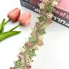 Nuevos accesorios de bordado para ropa de estilo nacional, accesorios de flores de lentejuelas de 5 cm de ancho, cinta de tela, falda Hanfu, venta al por mayor