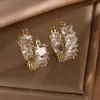 Pendientes de Moda Versátiles para Mujer Estilo Dulce Coreano y Japonés Incrustados con Circonita Accesorios