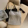 Chica Caliente Estilo Nuevo Versátil Color Sólido Tirantes Finos Almohadillas Fijas en el Sujetador Camiseta sin Mangas Adelgazante Moda Capa Base Ropa Interior Cómoda