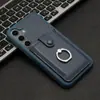 Adecuado para Samsung A55 5g Funda para Teléfono Móvil con Soporte para Tarjetas Extraíble Patrón de Lichi A35 Anillo Anti-Caída Cubierta Protectora para Tarjetas