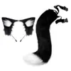 Cosplay Orejas de Gato Aro para el Cabello Accesorios de Cola de Gato Hechos a Mano Lindo Gato Madre Animal Oreja Accesorios para el Cabello Accesorios de Cola de Animal Traje