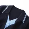 Suéter de Punto Bloque de Color Falso Dos Piezas Estilo Chanel para Mujer, Nuevo Modelo Otoño/Invierno 2026, Cuello Solapa, Manga Larga, Top Capa de Alta Gama