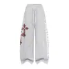 Pantalones Deportivos Casuales con Estampado Perezoso Estilo Callejero Americano para Hombres y Mujeres 2025 Nuevo Otoño Sueltos y Versátiles de Pierna Ancha