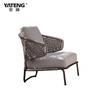 Silla Sofá Individual Casual Tejida con Cuerda Nórdica Woden Sofá Exterior Tejido a Mano de Aleación de Aluminio para Jardín de Villa