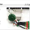 Pingente de carro imitação de cristal verde pendurado em carro verde jade frutífero pingente de segurança Buda segurando vidro pendurado em carro
