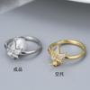 Nuevo anillo de perlas de agua dulce de plata S925 original transfronterizo, anillo de animal simple para mujer, accesorios de soporte vacío DIY, fabricantes