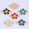 Nuevo Producto Más Vendido Dibujos Animados Creativo Colgante Flor de Cerezo Material para Accesorios DIY Aleación con Goteo de Aceite Pulsera Doble Colgante Collar Pendientes