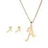 Popular Joyería de Acero Inoxidable Europea y Americana Set de Collares con Alfabeto Inglés 26 Pulsera Personalizada Versátil de Moda