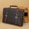 Especial Fronterizo de Fábrica para Bolso de Mano de Cuero Crazy Horse para Hombre Bolso de Mano de Cuero Capa Superior Piel de Vaca Maletín Horizontal Bolso Cruzado para Hombro