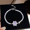 Pulseira de Flor Redonda com Zircônia Super Brilhante, Toque de Luxo Leve de Alta Qualidade, Design de Moda Estilo Ins Coreano, Acessório de Mão Versátil