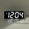 Reloj de espejo luminoso, reloj de escritorio, calendario, péndulo, adornos de escritorio, pantalla digital LED, despertador electrónico.
