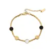 Pulsera popular de titanio y acero estilo ins, moderna, versátil, corazón, mariposa, estrella, geométrica, de acero inoxidable, joyería para la mano