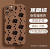 Novo Produto de Primavera Capa Protetora para Celular Cor Macaron Capa para Celular Flor Preta Rosa Feminina Apple 17 Capa Anti-Queda