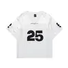 Camiseta de Manga Corta Estilo Jersey con Bordado de Letras Estilo Americano, Satén, Cuello en V para Mujer 2026 Verano Nuevo Casual Holgado
