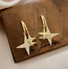 Pendientes de Moda de Estrella de Cuatro Puntas Estilo Francés, Estilo de Nicho, Versión Coreana, Aretes Dulces Nuevos de Moda, Pendientes Estilo Europeo y Americano de Celebridad de Internet