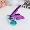 Novo Carimbo Roxo Deslumbrante de Mão, Carimbo de Aço Portátil para Mesa, Relevo de Padrão DIY para Diário e Artesanato