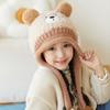 Chapéu e Cachecol de Bebê Tudo-em-Um Estilo Coreano Chapéu Quente Baotou para Meninos e Meninas, Chapéu de Pelúcia Fofo e Super Fofo com Proteção de Orelha para Crianças para o Inverno