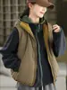 Chaleco Reversible de Comercio Exterior 2025 Invierno Nueva Moda Chaleco Acolchado con Capucha Chaqueta Corta Cálida para Mujer
