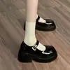 Zapatos de cuero versátiles estilo JK dulce y fresco para mujer, nuevo modelo de otoño 2026, tacón grueso, estilo universitario, zapatos Mary Jane de tacón alto para mujeres menudas