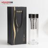 Taza de Vidrio de Doble Capa de Alto Borosilicato Huaxiang No. 2260, Resistente al Calor, Aislado, Engrosado, para Uso en Oficina y Hogar, Taza para Preparar Té con Impresión