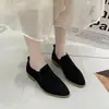Zapatos de Cuero para Mujer Estilo Nuevo Primavera y Otoño 2026, Talla Grande, Punta Fina, Estilo Británico, Tacón Grueso, Banda Elástica, Zapatos Casuales para Mujer para Todas las Estaciones