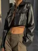Estilo Europeu e Americano Outono e Inverno 2024 Explosões do AliExpress Roupas Biker Sexy para Mulheres Jaqueta de Couro Feminina