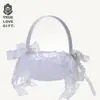 Cesta de Flores Pequeña Estilo Nuevo Occidental Cesta de Flores para Boda Flor de Mano para Niños Cesta de Flores de Plástico Amor Cesta de Flores para Anillo de Vestido de Boda Flor de Mano