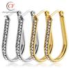 Accesorios populares transfronterizos aretes de espiral exagerados europeos y americanos aretes de ladrillo de acero inoxidable para mujer directo de fábrica accesorios de acero titanio