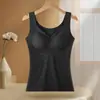 Colete Quente com Forro de Fleece para Mulheres com Almofada no Peito Roupa Íntima de Veludo Outono e Inverno Decote Baixo Base Forrada com Algodão Grosso Top