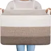 Cesta de Armazenamento Tecida com Fio de Algodão Amazon para Lanches, Cesta de Armazenamento para Itens Diversos, Cesto de Roupas Sujas, Cesto de Brinquedos Artesanal de Grande Capacidade