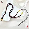 Cordón de Colgante Ajustable con Cuerda de Loto Dorado Arena, Estructura Trenzada de Cuatro Hilos, Chapado en Oro, Cordón de Estilo Natural Unisex