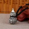 Nuevo colgante de calabaza hueca con filigrana de plata vintage para hombre y mujer, llavero con colgante de calabaza ajustable, collar con colgante