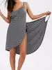 AliExpress wish Amazon Europeia e Americana Vestido de Praia Sexy Vestido Envelope Vestido de Férias Vestido com Alça Listrada