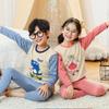 Conjunto de Roupa Íntima Térmica Infantil Outono e Inverno Novo Meninos e Meninas Roupas de Outono e Calças Forradas com Lã Espessas Roupas de Casa Infantis