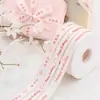 Cinta de Hilo Inglés Mansester Cinta con Letras Cinta Floral de Flores Cinta para Empaquetar Regalos Decoración de Pasteles de Cumpleaños Cinta