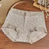 Pantalón Corto de Ropa Interior Simple para Mujer, de Cintura Media-Alta, Sin Costuras, Cubre Cadera, Nuevo 2025, Algodón Puro, Entrepierna Antibacteriana, para Niñas