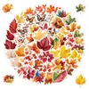 50 Folhas Adesivos de Grafite Folhas de Outono Personalizados Transfronteiriços Adesivos Frescos de Folhas de Outono Adesivos Decorativos à Prova d'Água para Garrafas de Água Venda por Atacado