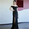 Vestido Lantejoula de Um Ombro Cor Champanhe para Candidatos a Performance Vocal, Deslumbrante Vestido de Brinde para Noivas Estilo Sereia com Fenda Longa na Saia
