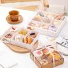 Caja de embalaje para postres Jiugongge, caja para pasteles, caja transparente para nieve, caja para soufflé, caja para picnic desechable