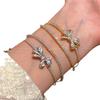 Hija de familia rica con sentido visual pulsera de lazo nuevo estilo popular de la red pública pulsera de sentido de alta gama simple diamante brillante mano